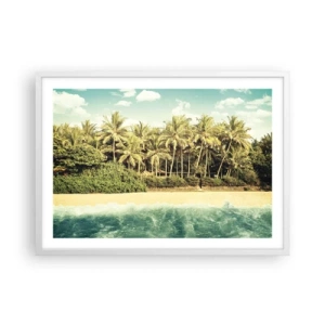 Plakat w białej ramie - A może tutaj? - 70x50 cm