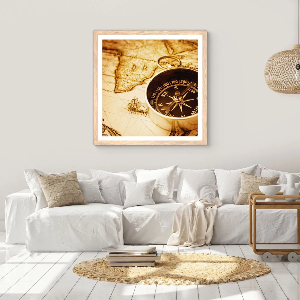 Plakat w ramie jasny dąb - Na wschód czy na zachód? - 50x50 cm