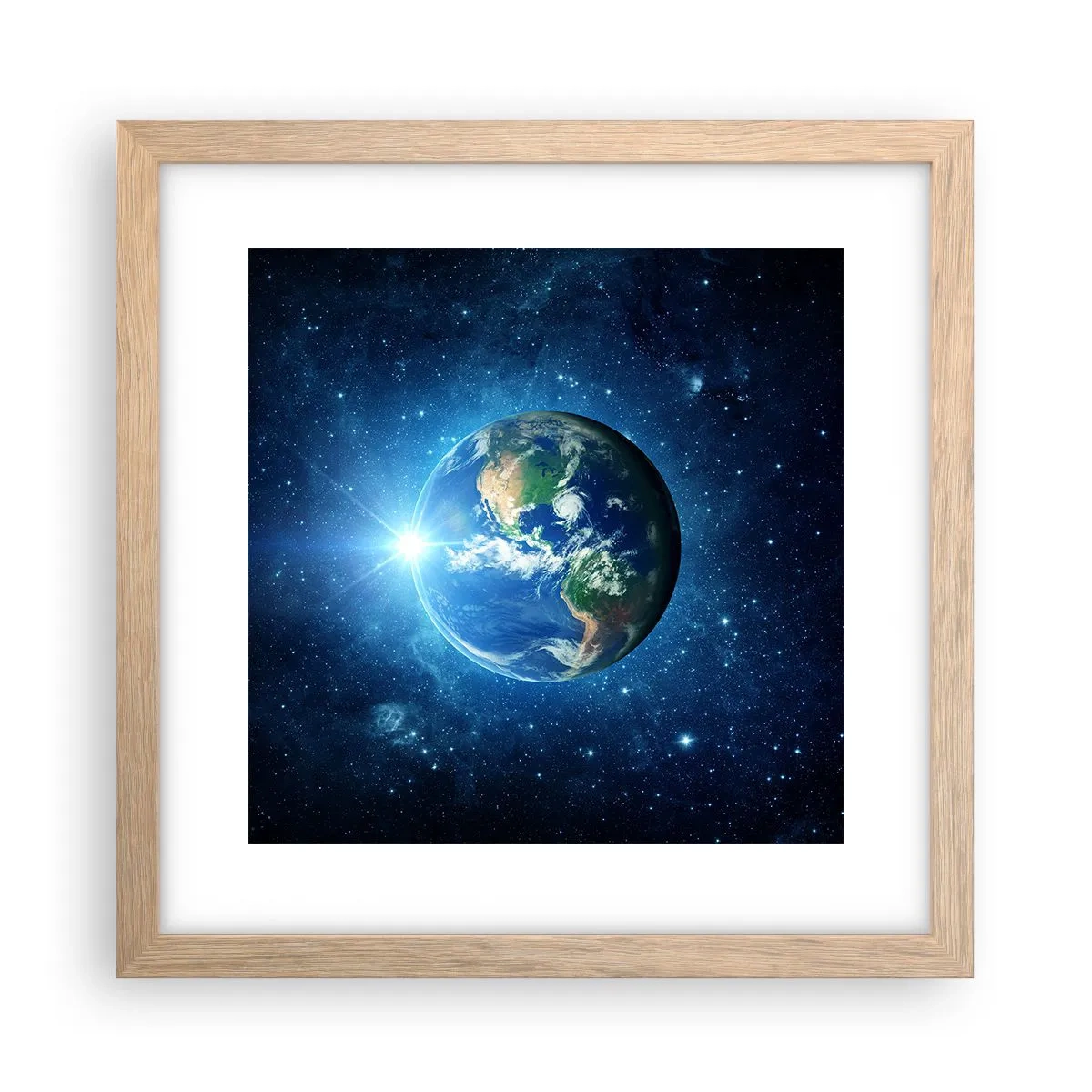 Plakat w ramie jasny dąb - Jesteśmy w niebie - 30x30 cm