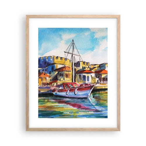 Plakat w ramie jasny dąb - Tęczowe popołudnie - 40x50 cm