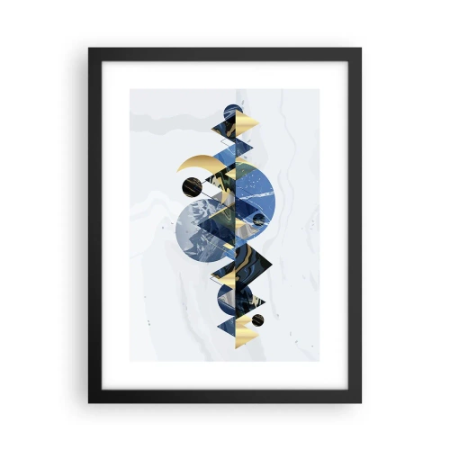 Plakat w czarnej ramie - Pejzaż geometryczny - 30x40 cm