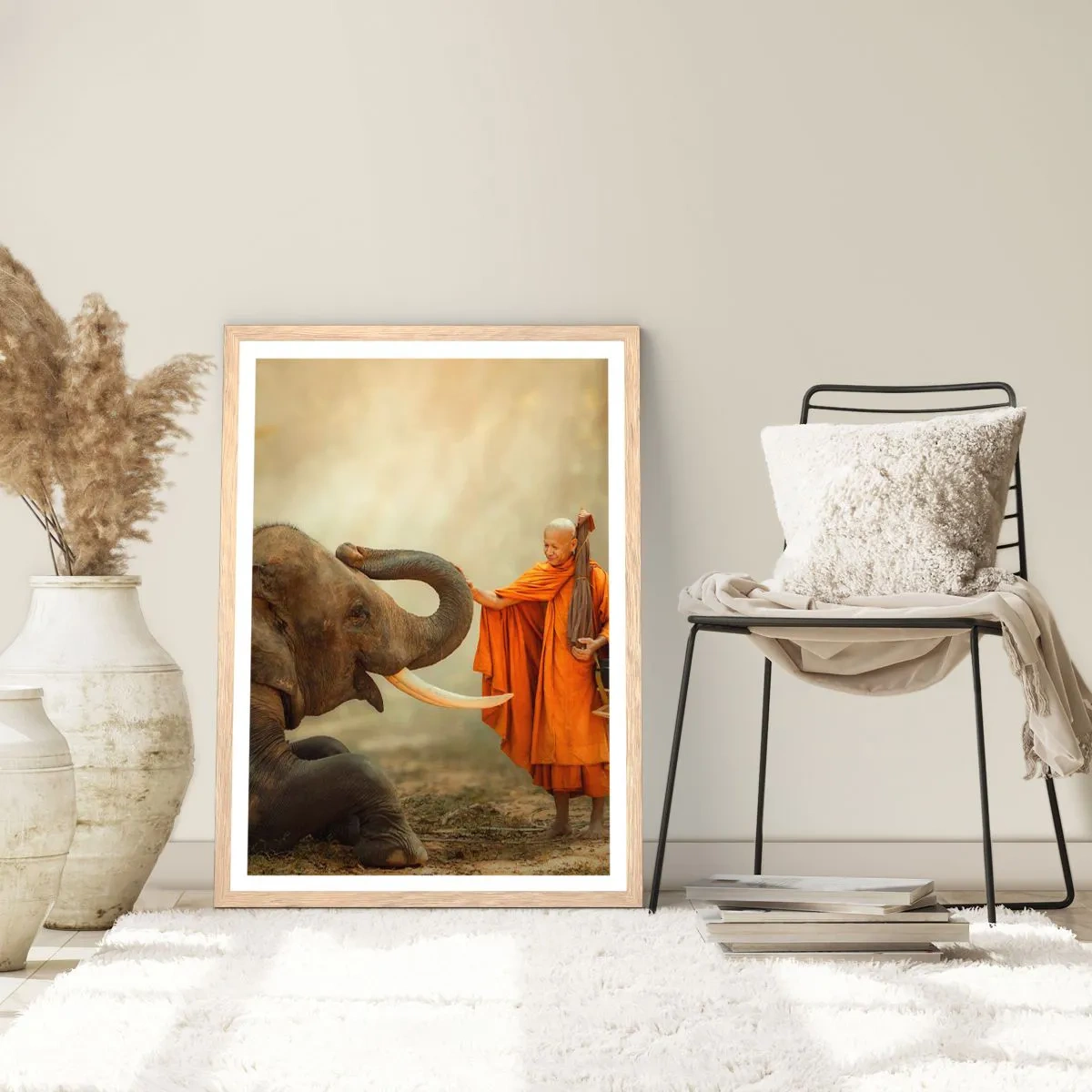 Plakat w ramie jasny dąb - Spotkanie w podróży - 40x50 cm