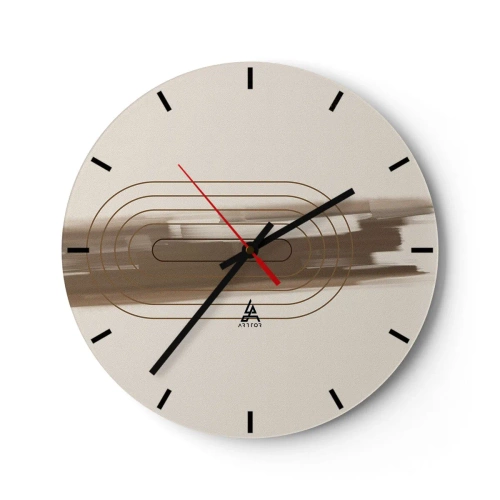 Zegar ścienny - Minimalistyczny wzór z liniami i beżowym tłem - 30x30cm - Powiew szarości - Nowoczesna dekoracja ścienna do salonu, kuchni i sypialni ARTTOR