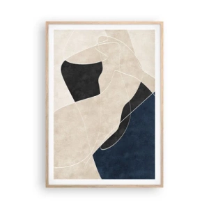 Plakat w ramie jasny dąb - Kompozycja abstrakcyjna – kontrast barw - 70x100 cm
