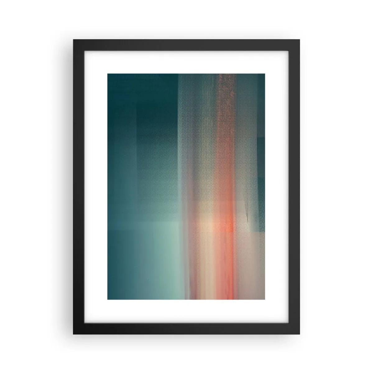 Plakat w czarnej ramie - Abstrakcja: fale światła - 30x40 cm