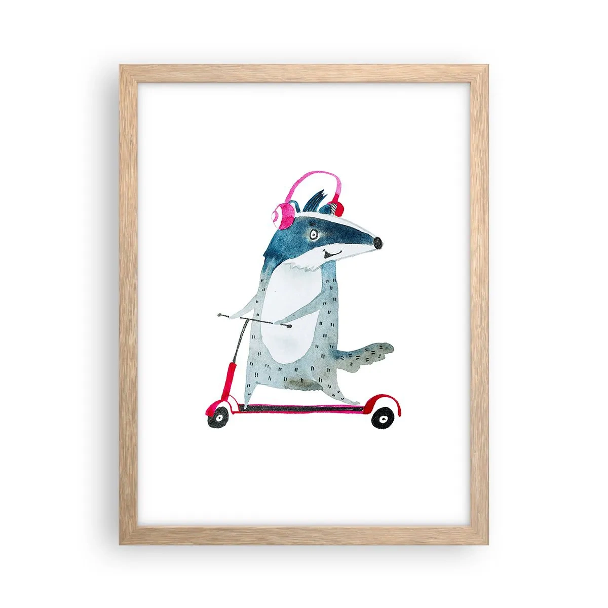 Plakat w ramie jasny dąb - Borsucze radości - 30x40 cm