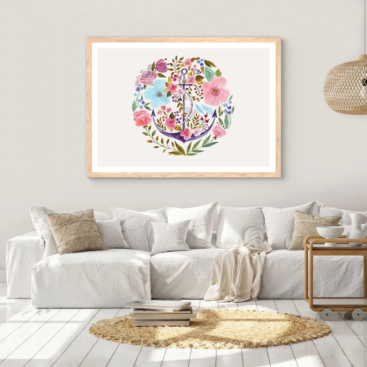 Plakat w ramie jasny dąb - Dobry sen żeglarza - 40x30 cm