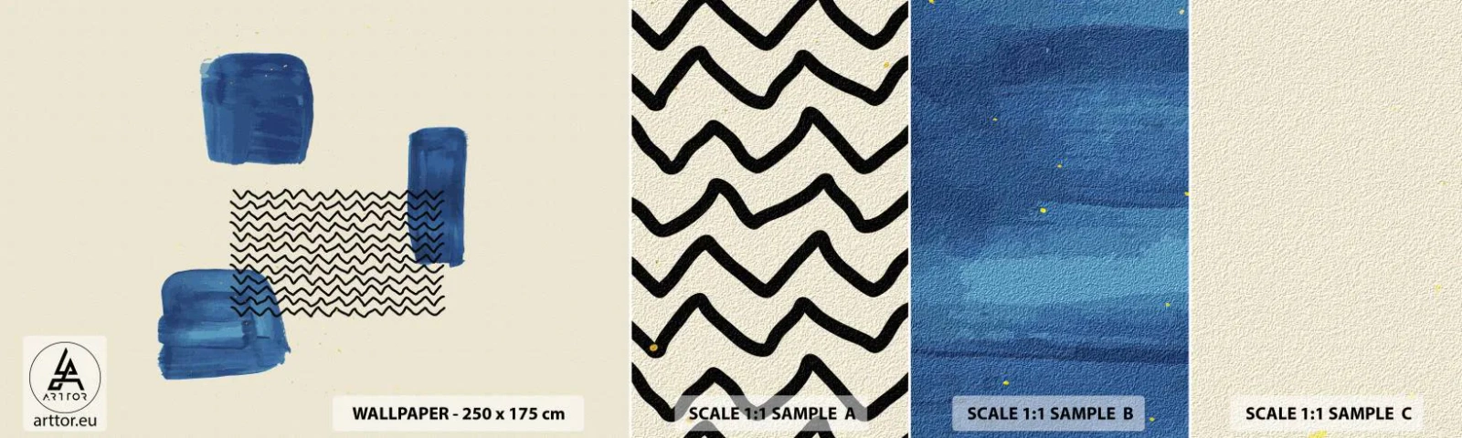 Fototapeta Próbka Samoprzylepna Deluxe Sticker - Abstrakcyjny kwartet - Abstrakcja, Sztuka, Modern Art. - 100x30 cm