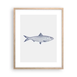 Plakat w ramie jasny dąb - Pozdrowienia z północnych mórz - 40x50 cm