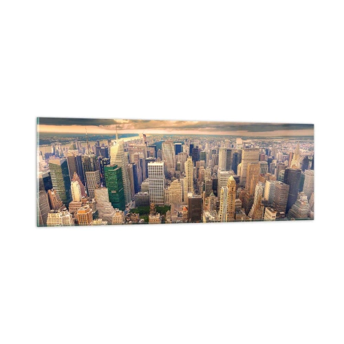 Obraz na szkle - Wyzłocone metropolis - 90x30 cm