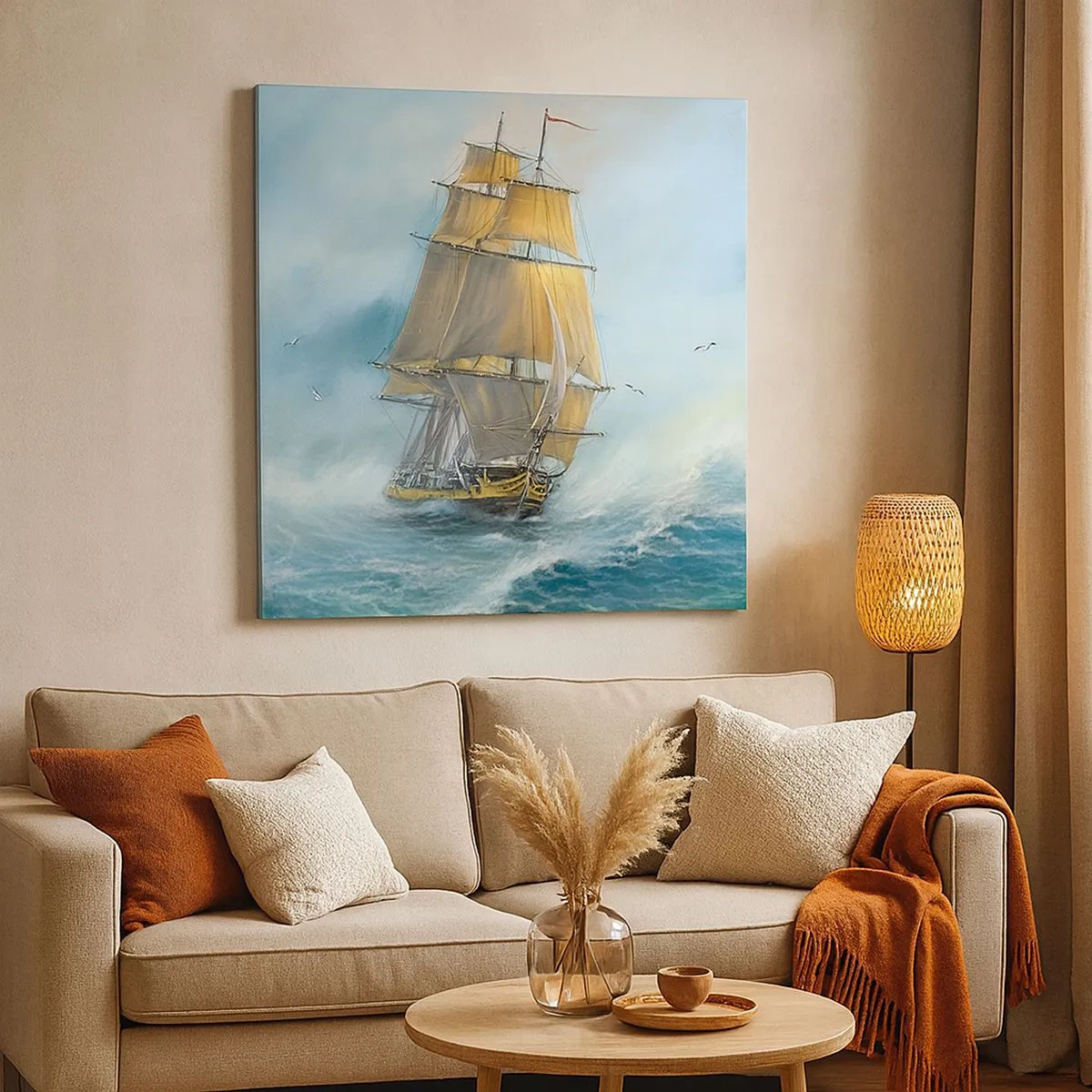 Obraz na płótnie - Mknący po falach - 30x30 cm