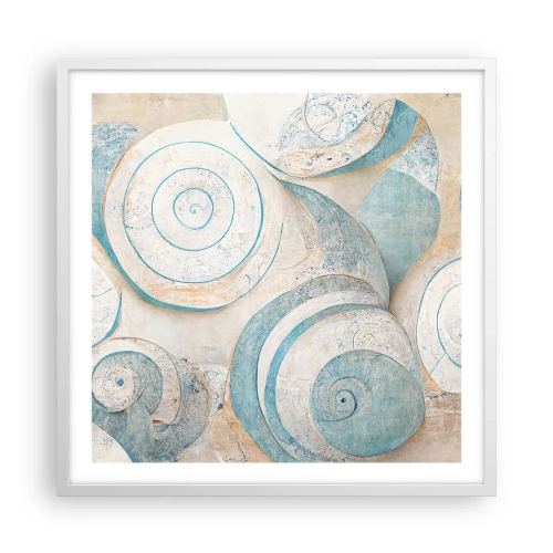 Plakat w białej ramie - Co kryje muszla? - 60x60 cm