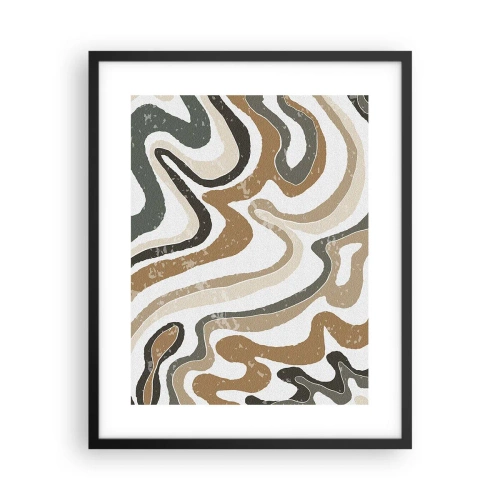 Plakat w czarnej ramie - Meandry barw ziemi - 40x50 cm