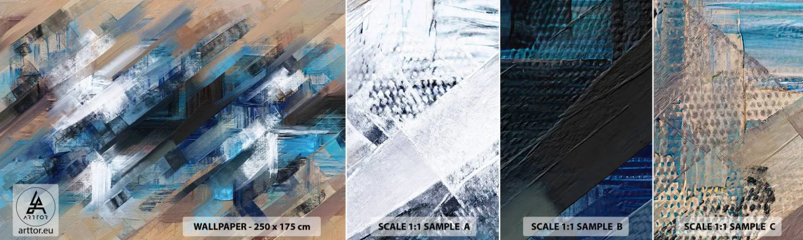 Fototapeta Próbka Standard Eco - Po błękitnym skosie - Sztuka, Abstrakcja, Farby - 100x30 cm