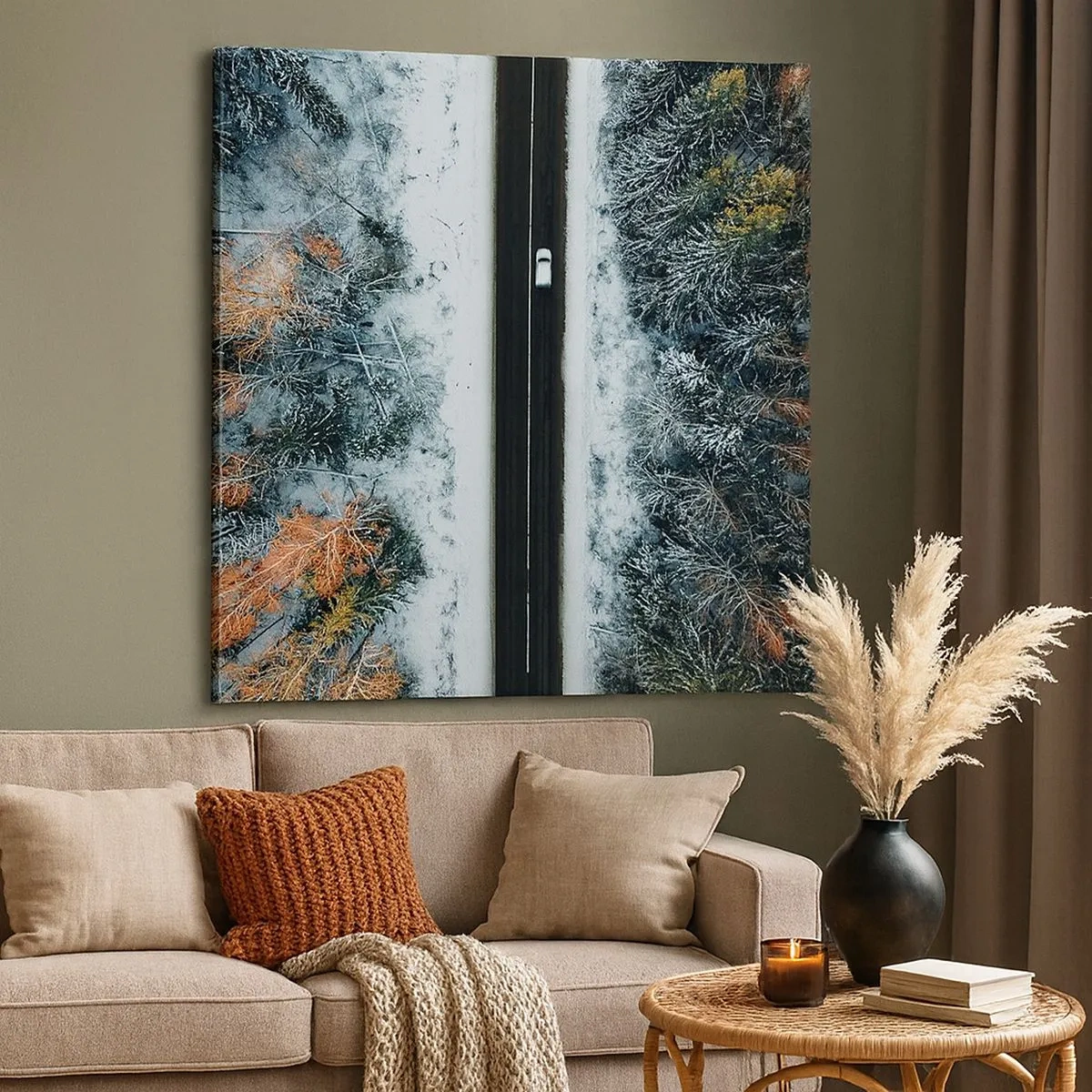 Obraz na płótnie - Przeciąć zimowy las - 30x30 cm