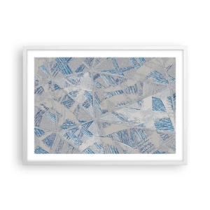 Plakat w białej ramie - W szaroniebieskim labiryncie - 70x50 cm