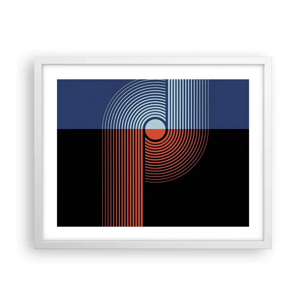 Plakat w białej ramie - W geometrycznym uścisku - 50x40 cm