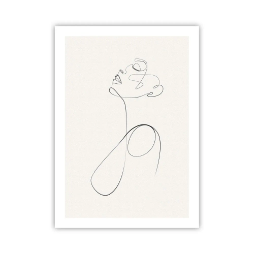 Plakat - Minimalistyczna linia tworząca sylwetkę kobiety - 50x70cm - Zapętlona w marzeniach - Nowoczesna dekoracja ścienna do salonu, kuchni i sypialni ARTTOR
