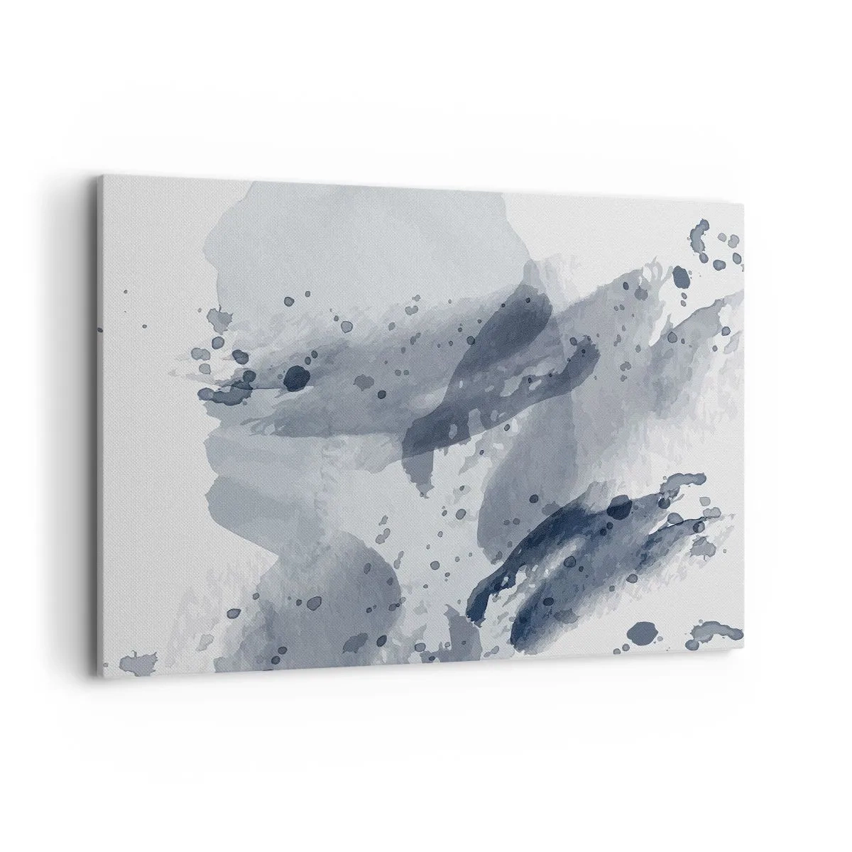 Obraz na płótnie - Abstrakcyjne plamy w odcieniach niebieskiego na jasnym tle - 100x70cm - Studium natury wody - Nowoczesna dekoracja ścienna do salonu, kuchni i sypialni ARTTOR