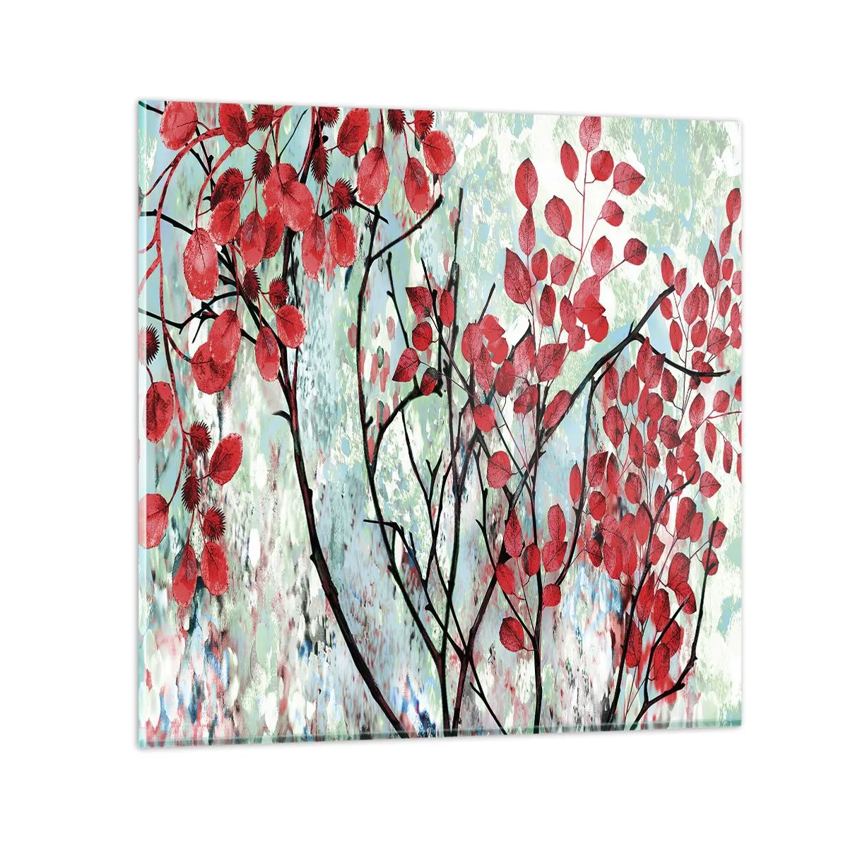 Obraz na szkle - Drzewo w szkarłacie - 30x30 cm