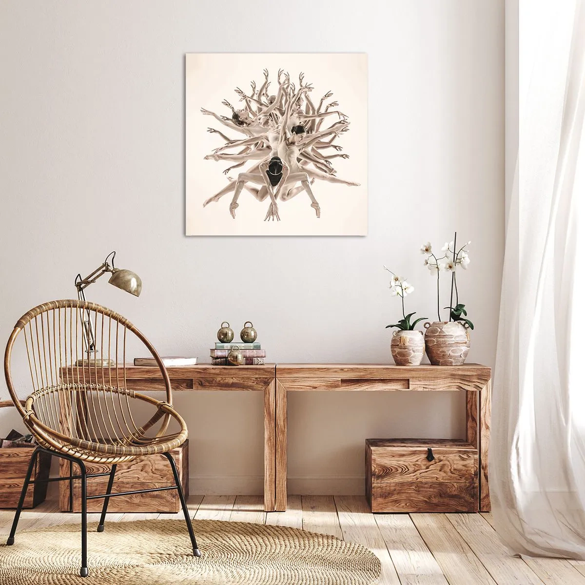 Obraz na płótnie - Rozkwitanie w tańcu - 70x70 cm