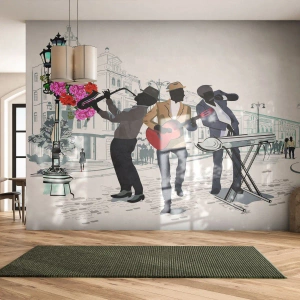 Fototapeta Premium Canvas - Muzyka ulicy - Muzyka, Gitara, Zespół Muzyczny - 250x175 cm