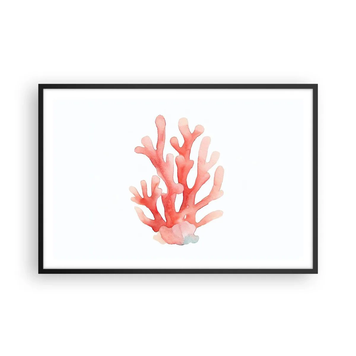 Plakat w czarnej ramie - Koral koloru koralowego - 91x61 cm