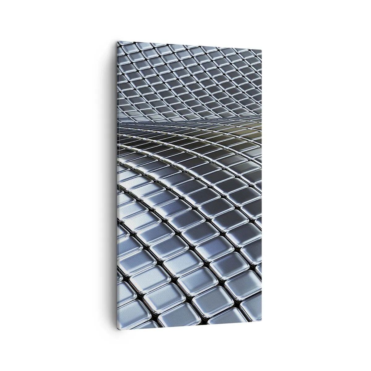 Obraz na płótnie - Metaliczna srebrna fala - 45x80 cm