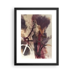 Plakat w czarnej ramie - W marmurowych kształtach rowerowa dusza - 30x40 cm