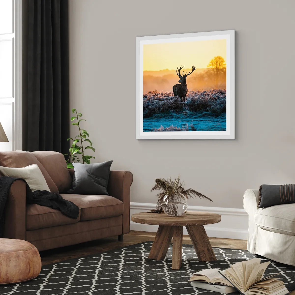 Plakat w białej ramie - Koronowany na swoich włościach - 60x60 cm