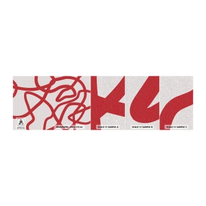 Fototapeta Próbka Samoprzylepna Deluxe Sticker - Czerwono na białym - Minimalizm, Sztuka, Linie - 100x30 cm