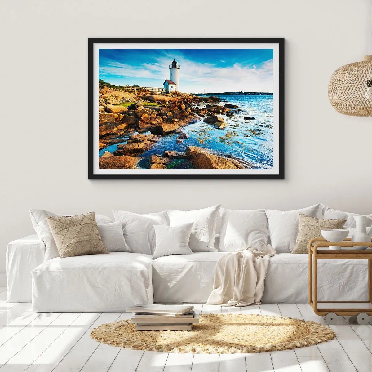 Plakat w czarnej ramie - Wracajcie szczęśliwie, czekam - 40x30 cm