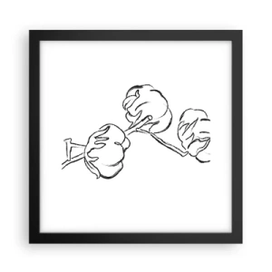 Plakat w czarnej ramie - Bawełniany puch - 30x30 cm
