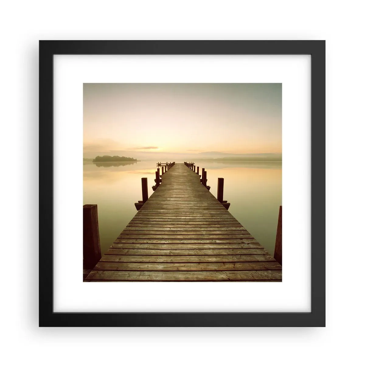Plakat w czarnej ramie - Przedświt, świtanie, światło - 30x30 cm