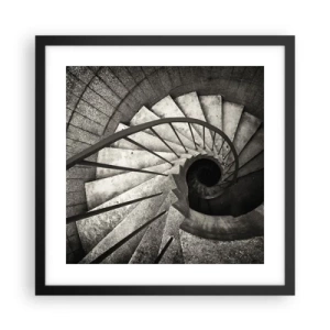 Plakat w czarnej ramie - Schodami w górę, schodami w dół - 40x40 cm