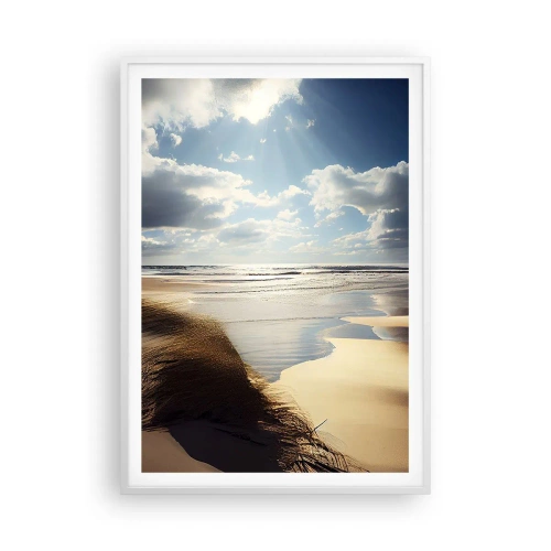 Plakat w białej ramie - Plaża, dzika plaża - 70x100 cm