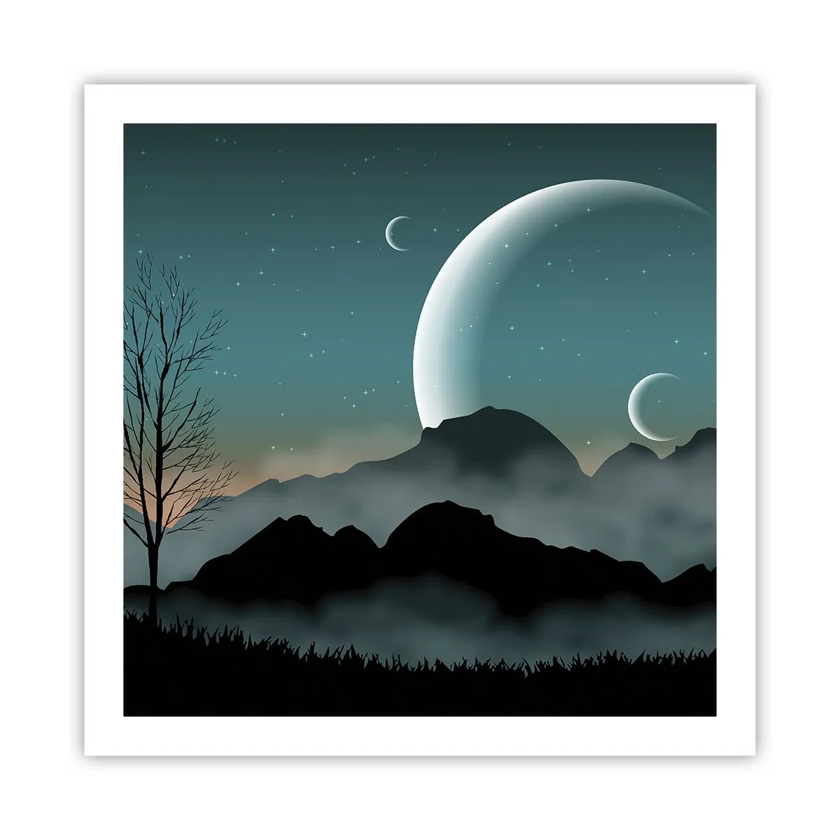 Plakat - Karnawał gwiaździstej nocy - 60x60 cm