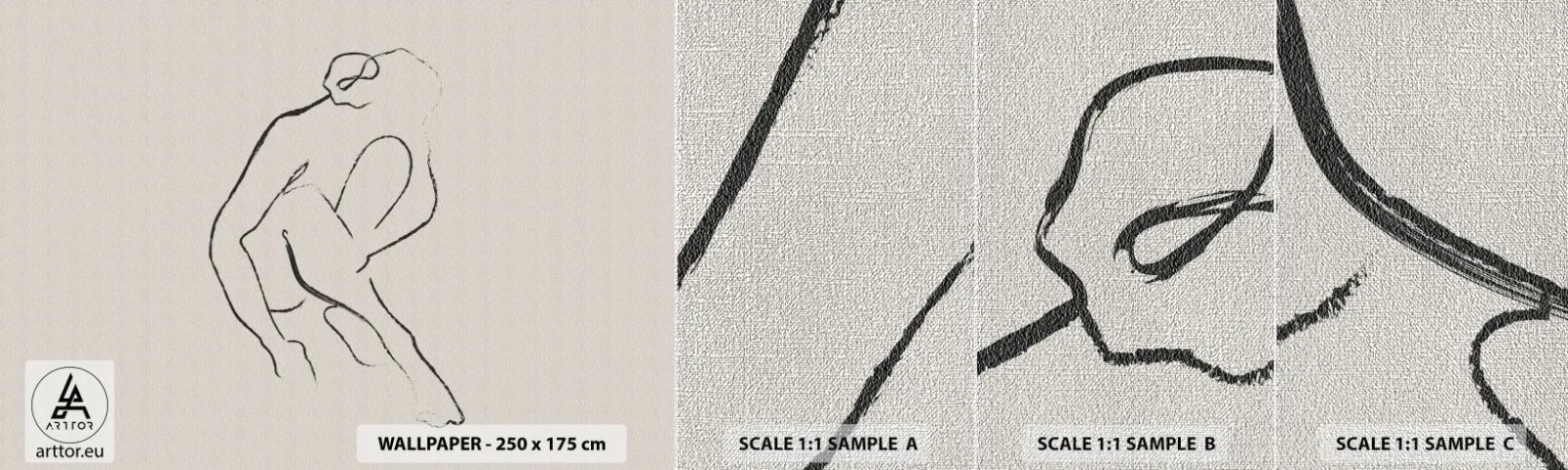 Fototapeta Próbka Premium Canvas - Szkic intymny - Minimalizm, Akt, Kobieta - 100x30 cm