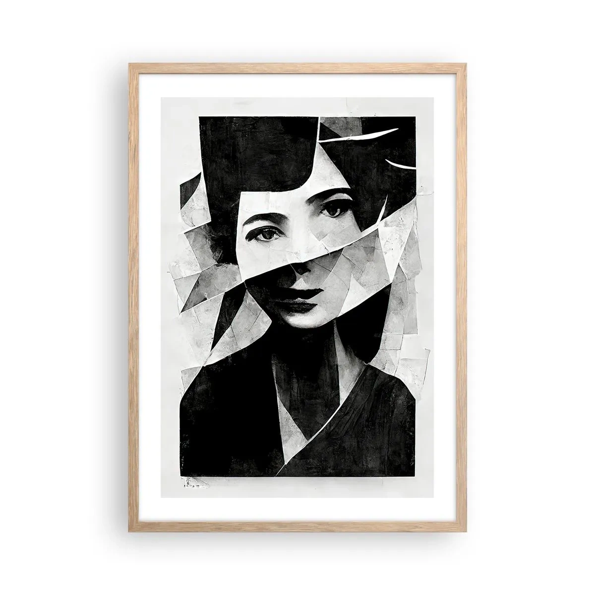 Plakat w ramie jasny dąb - Naprawdę jaka jesteś… - 50x70 cm