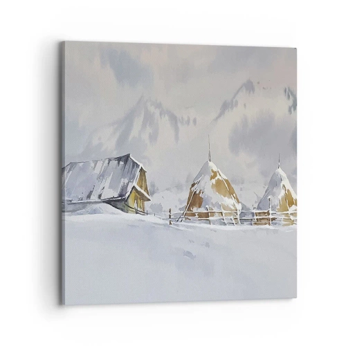 Obraz na płótnie - W śnieżnej kotlinie - 70x70 cm