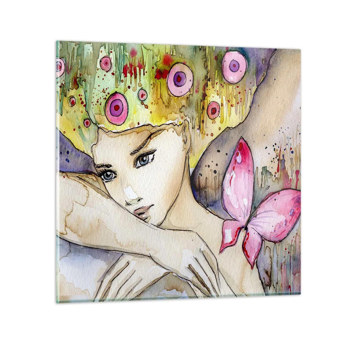 Obraz na szkle - Motyla księżniczka - 40x40 cm
