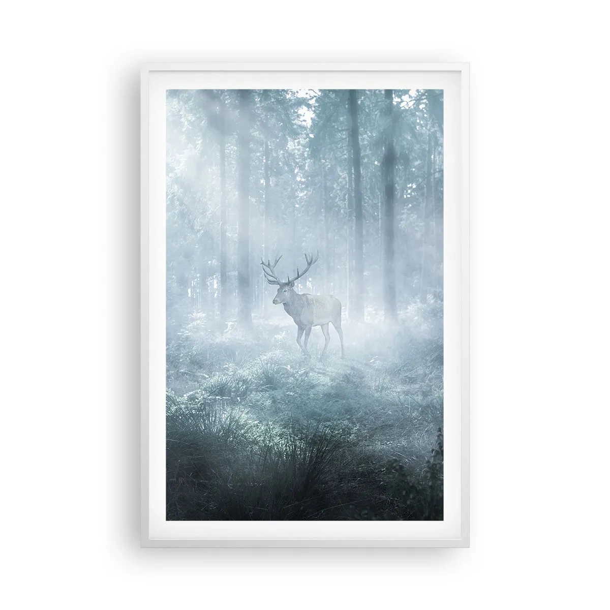 Plakat w białej ramie - Poranny obchód włości - 61x91 cm