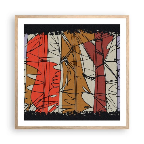 Plakat w ramie jasny dąb - Kompozycja spontaniczna - 60x60 cm