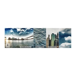 Fototapeta Próbka Premium Sand - Szklana wyspa - Miasto, Nowy Jork, Architektura - 100x30 cm