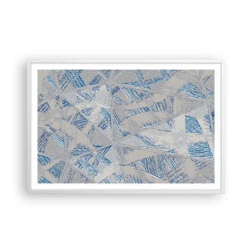 Plakat w białej ramie - W szaroniebieskim labiryncie - 91x61 cm