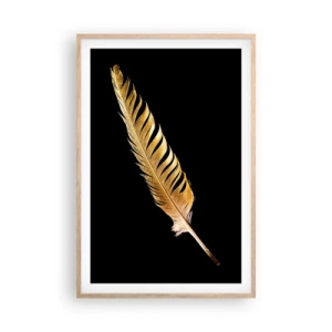 Plakat w ramie jasny dąb - Nie lada piórem opatrzony… - 61x91 cm