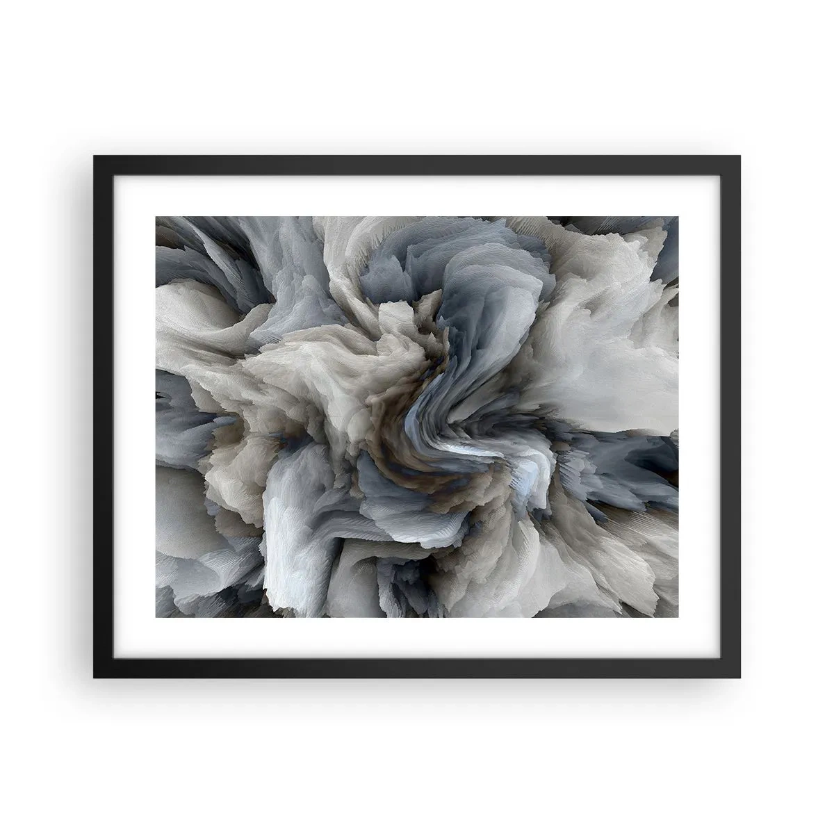 Plakat w czarnej ramie - Kamień i kwiat - 50x40 cm