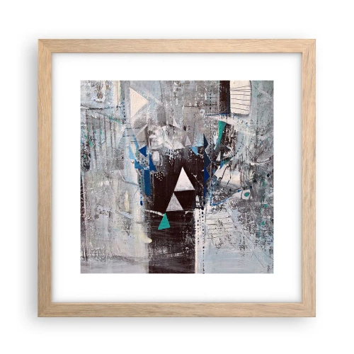 Plakat w ramie jasny dąb - Nadrzędny porządek trójkątów - 30x30 cm