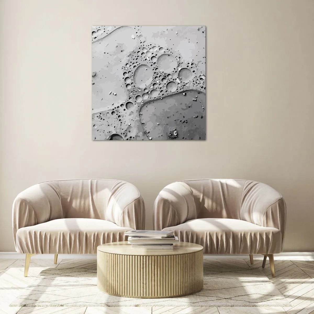 Obraz na szkle - Slad po spienionym - 70x70 cm