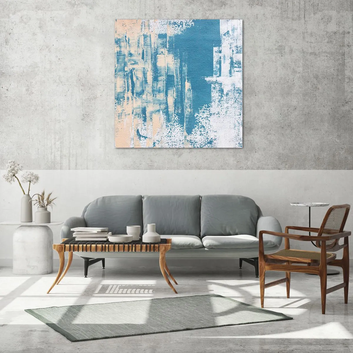 Obraz na szkle - Przez lodowy sopel - 60x60 cm